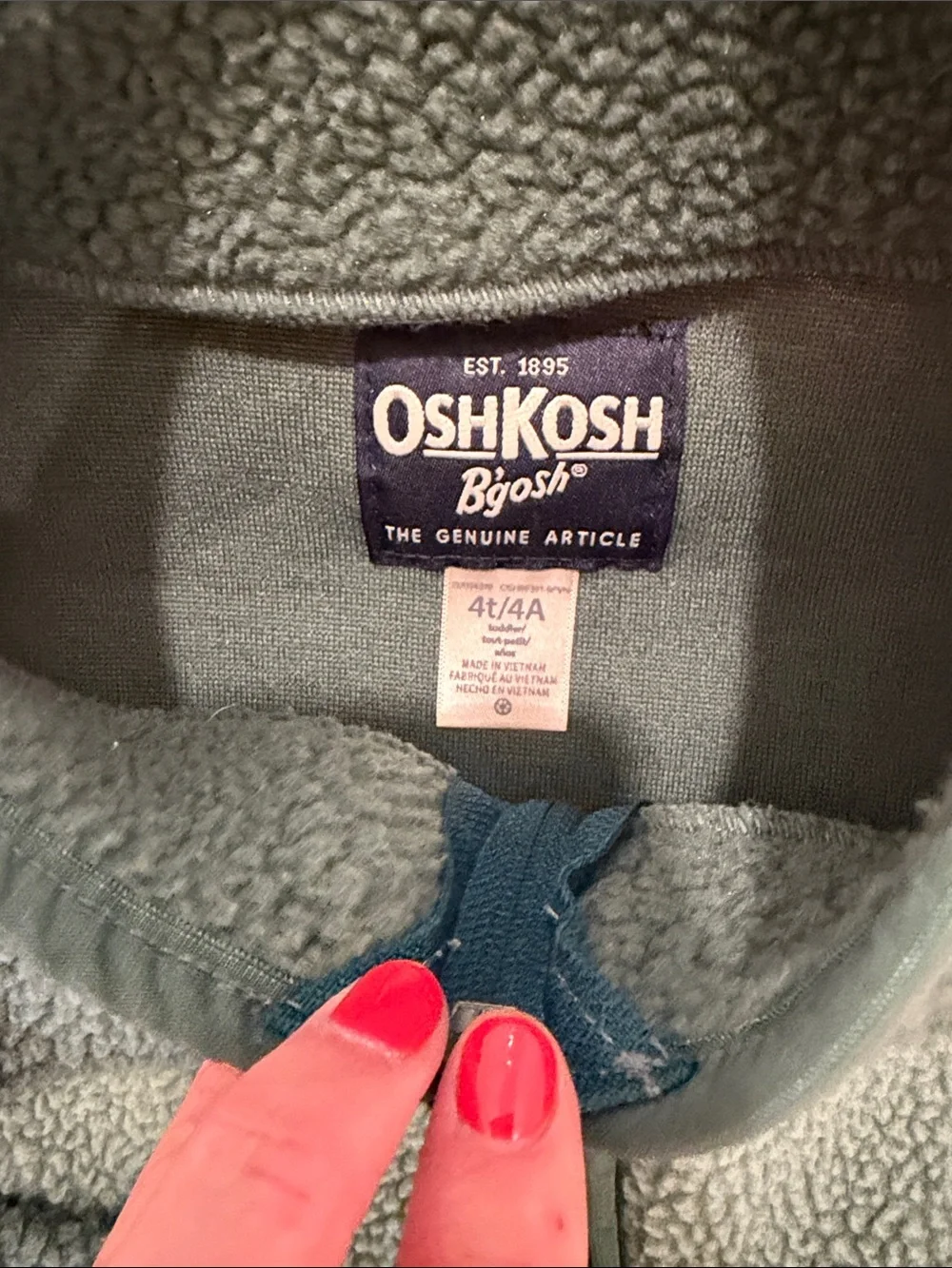 OshKosh B’gosh Sherpa Fleece Jacket 4T Colorblock Green
